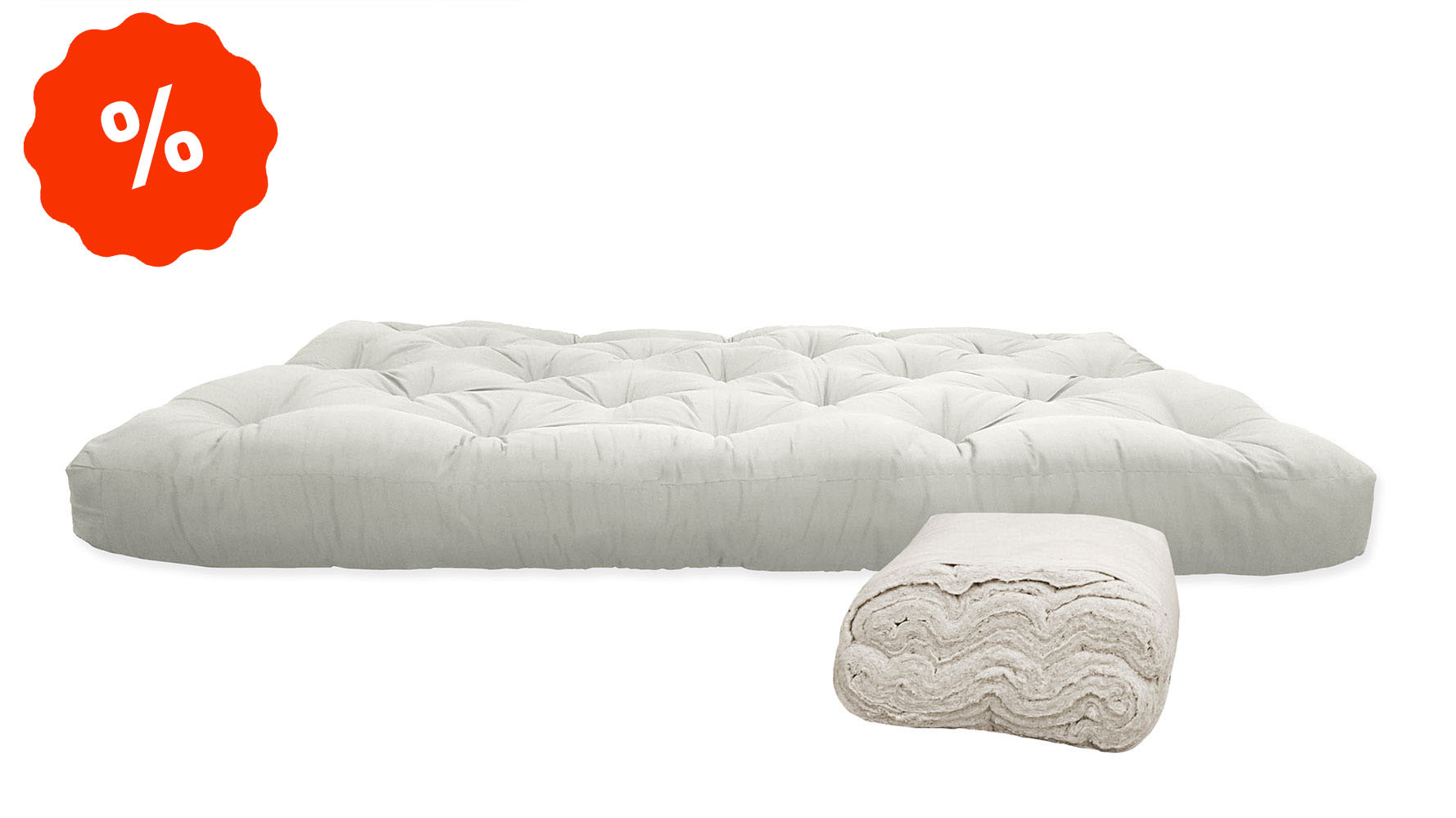 Futón de Algodón de 140 x 190 x 14 cm.