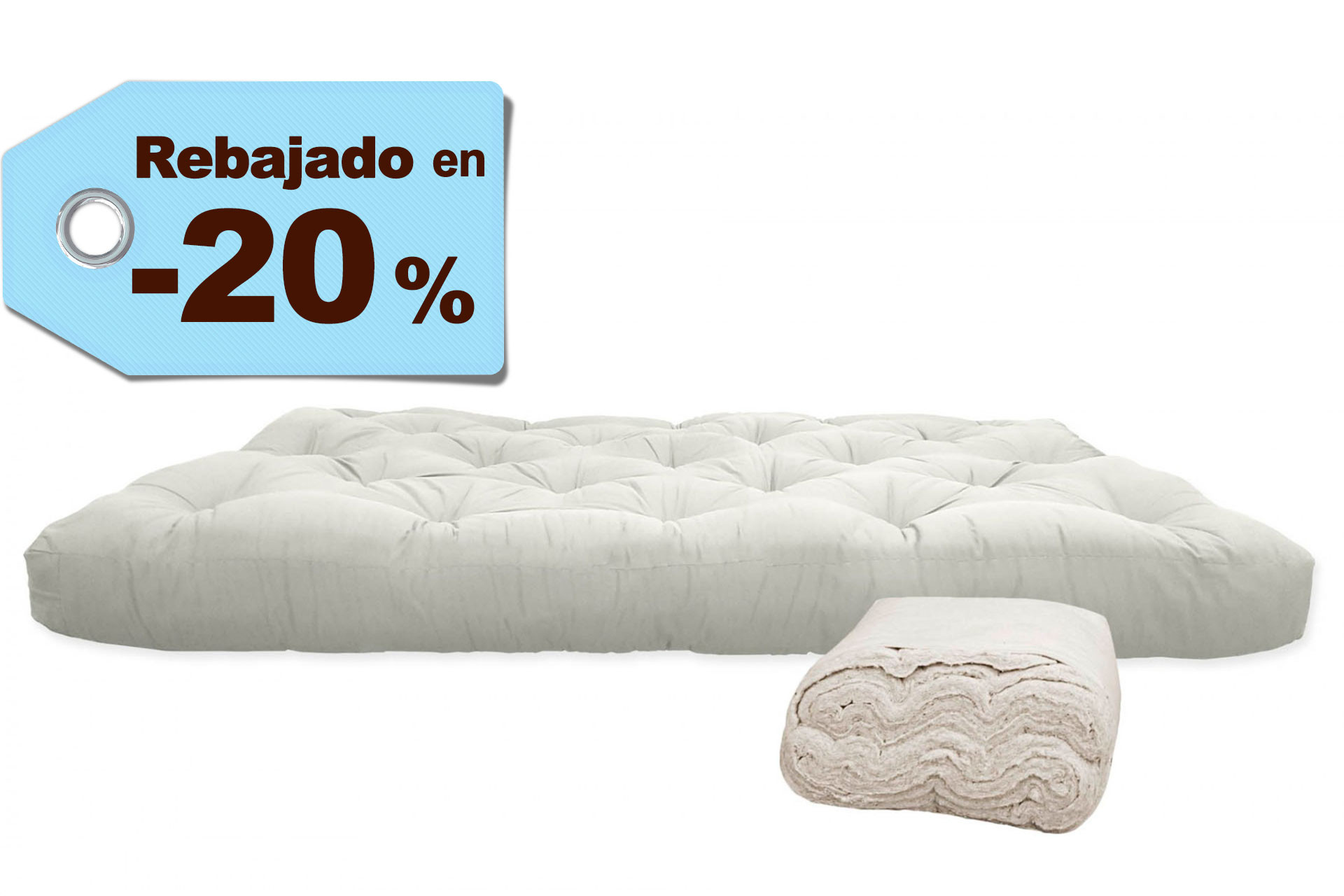 Futón algodón, 150x200x14